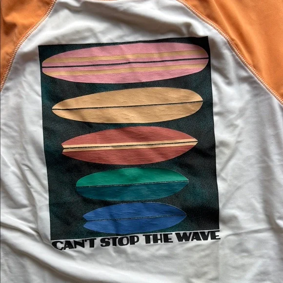Old Navy Kids Rashguard “Can’t Stop the Waves” - Picture 3 of 7